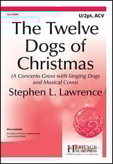 The Twelve Dogs of Christmas Unison/Two-Part choral sheet music cover